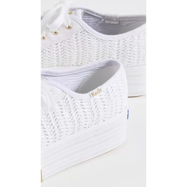 Keds Womens Triple Up Canvas SneakerWhite Raffia