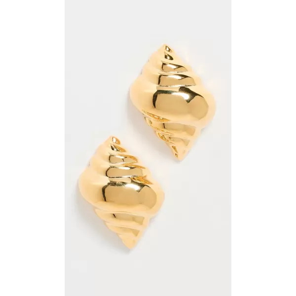 Kenneth Jay Lane Womens Polished Shell EarringsGold