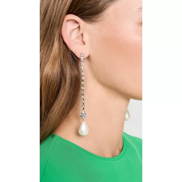 Kenneth Jay Lane Womens Rhinestone Drop EarringsSilver