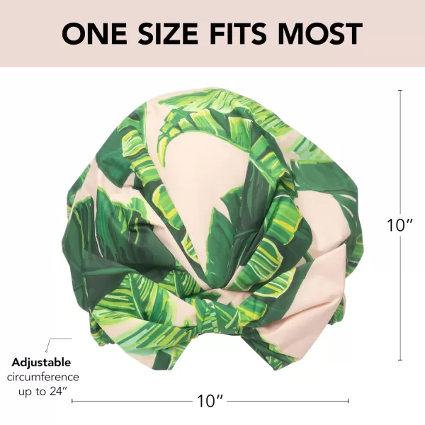 Kitsch Luxury Shower Cap for Women Waterproof  Reusable Shower Cap Hair Cap for Shower Waterproof Hair Shower Caps for Long Hair NonSlip Cute Shower Cap One Size Chic Shower Bonnet  StripePalm Leaves