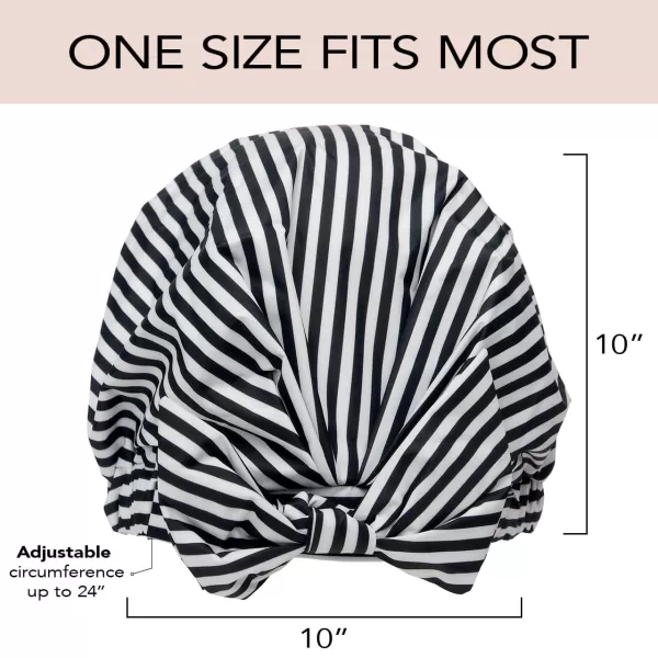 Kitsch Luxury Shower Cap for Women Waterproof  Reusable Shower Cap Hair Cap for Shower Waterproof Hair Shower Caps for Long Hair NonSlip Cute Shower Cap One Size Chic Shower Bonnet  StripeStripe