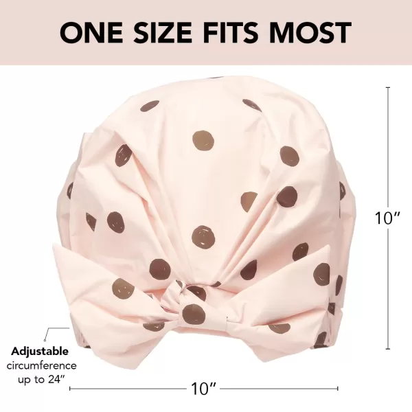 Kitsch Luxury Shower Cap for Women Waterproof  Reusable Shower Cap Hair Cap for Shower Waterproof Hair Shower Caps for Long Hair NonSlip Cute Shower Cap One Size Chic Shower Bonnet  StripeBlush Dot