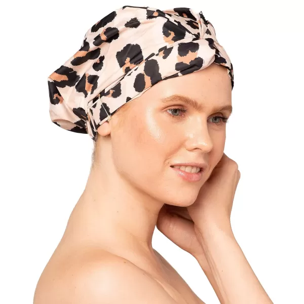 Kitsch Luxury Shower Cap for Women Waterproof  Reusable Shower Cap Hair Cap for Shower Waterproof Hair Shower Caps for Long Hair NonSlip Cute Shower Cap One Size Chic Shower Bonnet  StripeLeopard