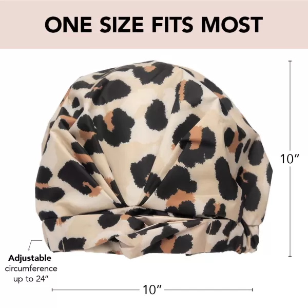 Kitsch Luxury Shower Cap for Women Waterproof  Reusable Shower Cap Hair Cap for Shower Waterproof Hair Shower Caps for Long Hair NonSlip Cute Shower Cap One Size Chic Shower Bonnet  StripeLeopard