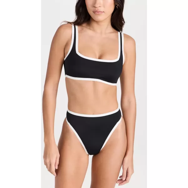 LSpace Womens Ace Bikini TopBlack and Cream