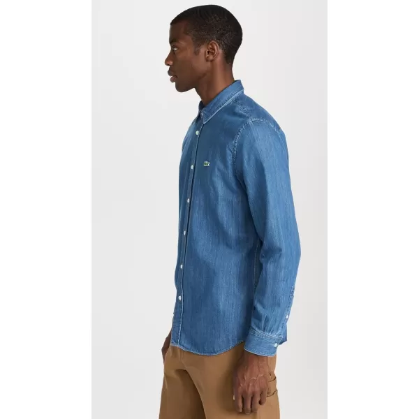 Lacoste Mens Regular Fit Organic Cotton Denim ShirtDeep Medium