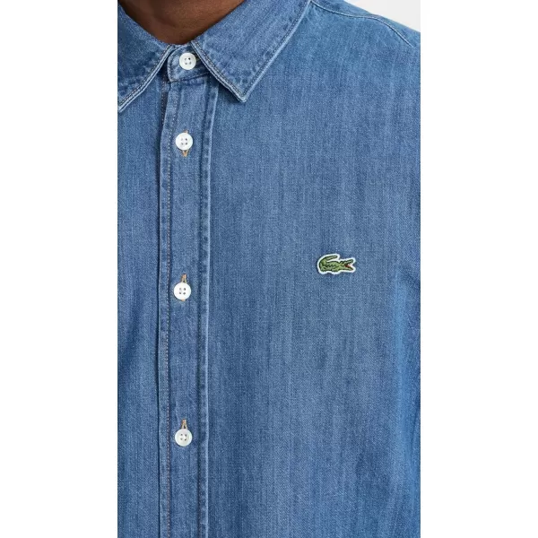 Lacoste Mens Regular Fit Organic Cotton Denim ShirtDeep Medium