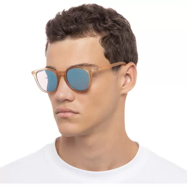 Le Specs Unisex Adults BANDWAGON SunglassesRaw Sugar ICE BLUE MIRROR