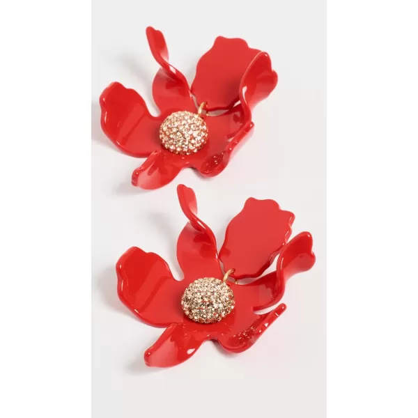 Lele Sadoughi Womens Crystal Lily EarringsScarlet