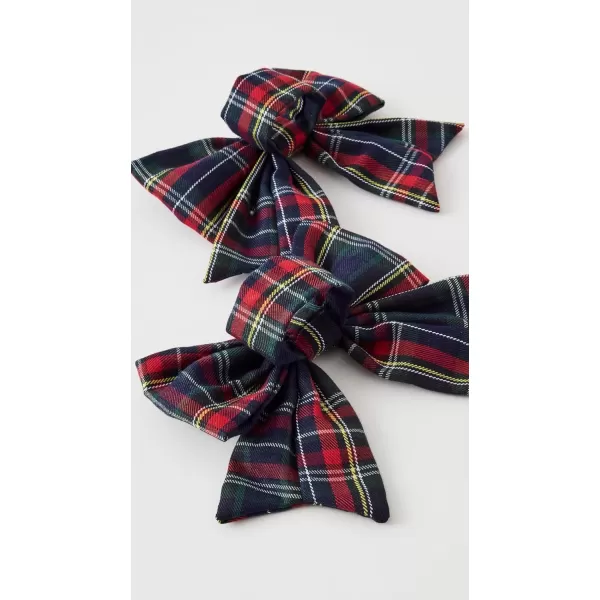 Lele Sadoughi Womens Embellished Plaid Bow Napkin Rings Plaid One SizePlaid