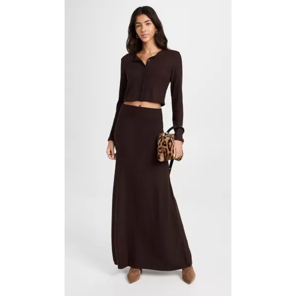 Leset Womens Lauren High Waist Maxi SkirtChocolate