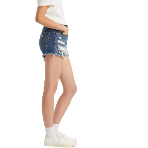 Levis Womens 501 Original Shorts Also Available in PlusStandard Dark Indigo Destructed