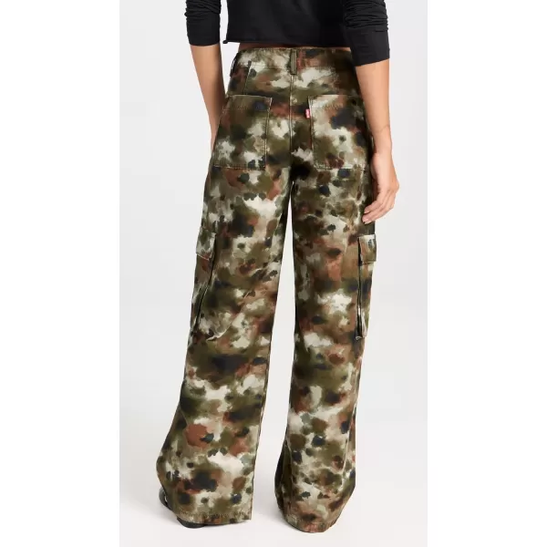 Levis Womens Baggy Cargo PantsMossy Green Watercolor Camo