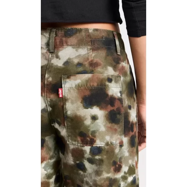 Levis Womens Baggy Cargo PantsMossy Green Watercolor Camo