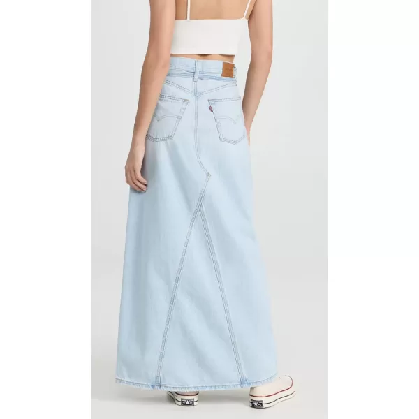 Levis Womens Iconic Long Skirt with BeltLight Indigo Worn in