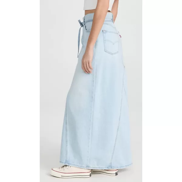 Levis Womens Iconic Long Skirt with BeltLight Indigo Worn in