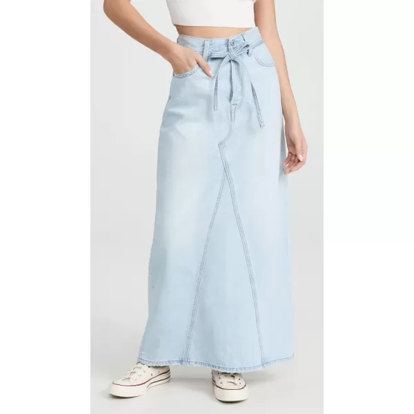 Levis Womens Iconic Long Skirt with BeltLight Indigo Worn in