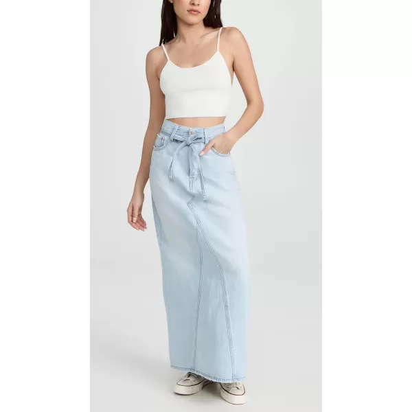 Levis Womens Iconic Long Skirt with BeltLight Indigo Worn in