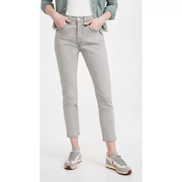 Levis Womens Premium 501 Skinny JeansUnder a Cloud  Grey