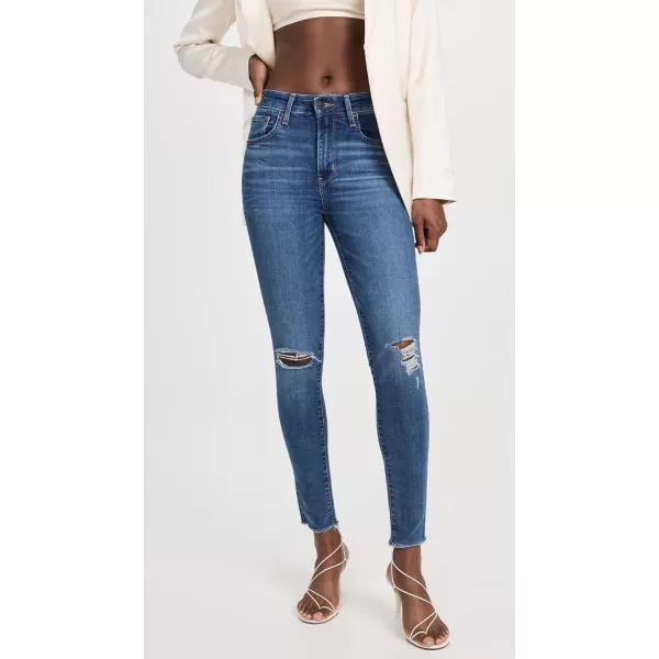 Levis Womens Premium 721 High Rise Skinny Jeans Also Available in PlusStandard Indigo Destructed