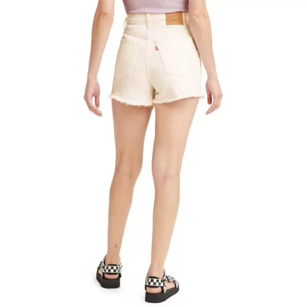 Levis Womens Premium Ribcage ShortsRelaxed Fit New Mother of Pearl Stretch  White