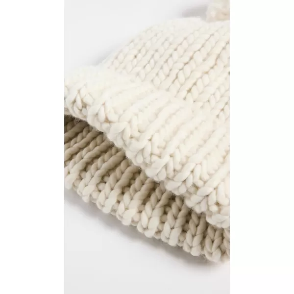 Loeffler Randall Womens Ava Chunky Knit Hat with Pom PomCream