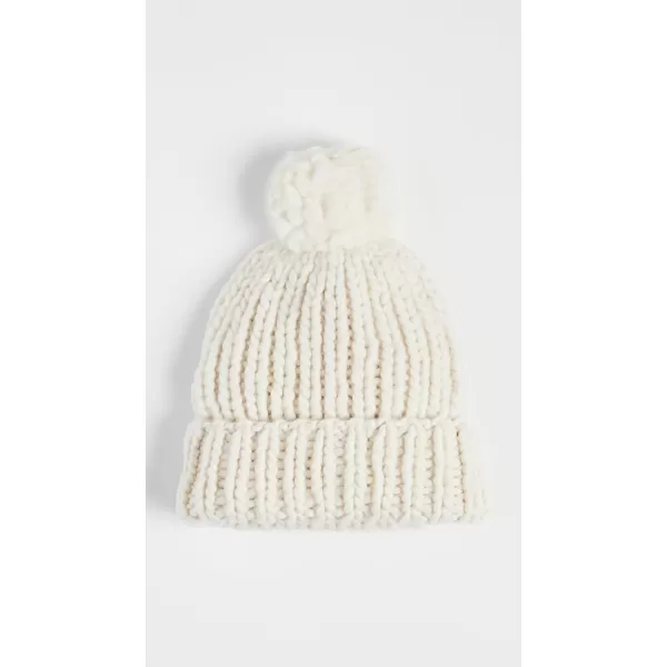 Loeffler Randall Womens Ava Chunky Knit Hat with Pom PomCream