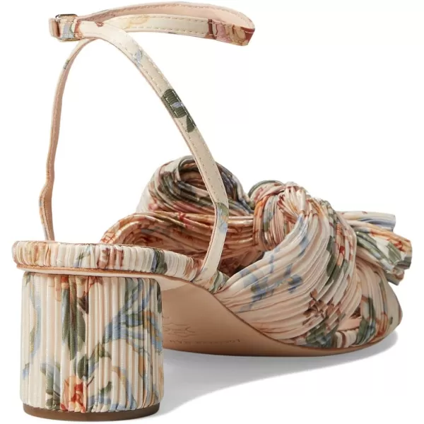 Loeffler Randall Womens Dahlia Pleated Bow HeelsCream Botanical Floral