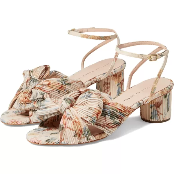 Loeffler Randall Womens Dahlia Pleated Bow HeelsCream Botanical Floral