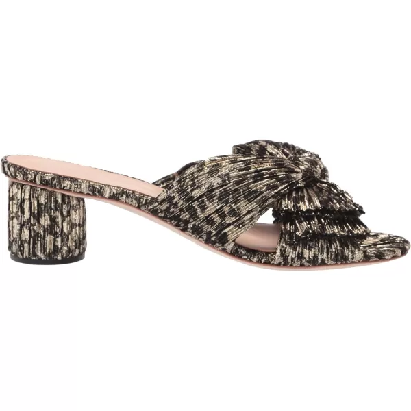 Loeffler Randall Womens EvelineMGT Flat SandalBlackChampagne