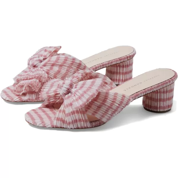 Loeffler Randall Womens EvelineMGT Flat SandalSoft Pink Gingham