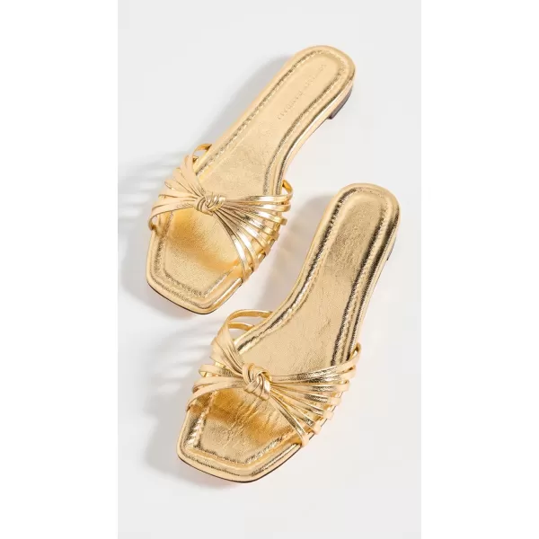 Loeffler Randall Womens Izzie Leather Knot Flat SandalsGold