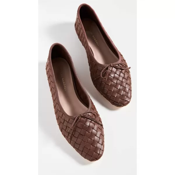 Loeffler Randall Womens Landry Woven Leather Ballet FlatsChocolate