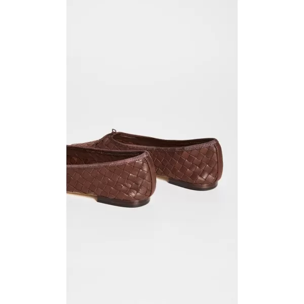 Loeffler Randall Womens Landry Woven Leather Ballet FlatsChocolate