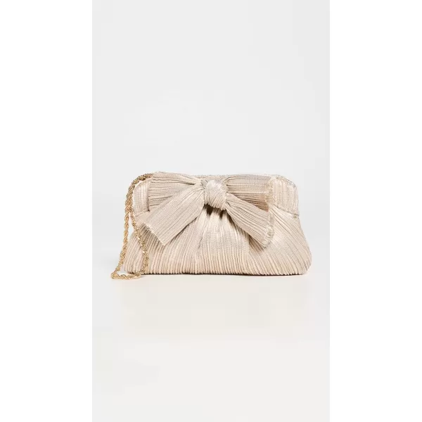 Loeffler Randall Womens Rochelle Mini Pleated Pleated Clutch with BowPlatinum