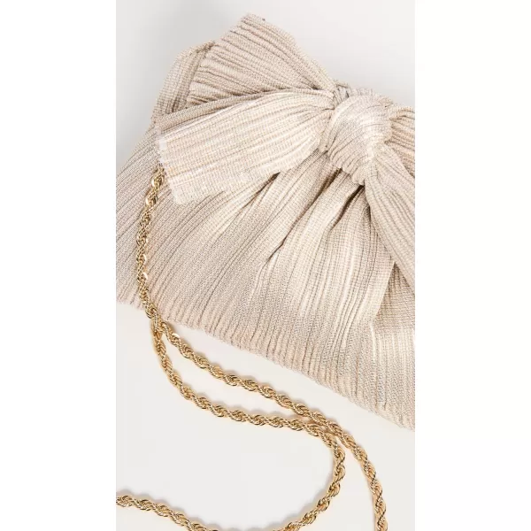 Loeffler Randall Womens Rochelle Mini Pleated Pleated Clutch with BowPlatinum