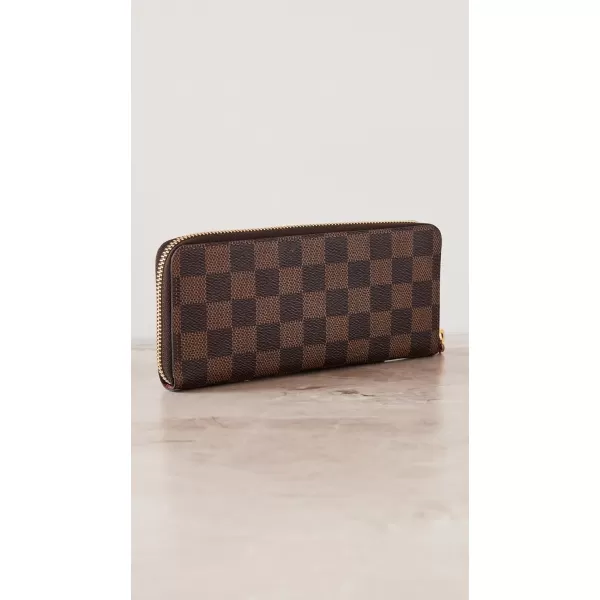 Louis Vuitton Womens PreLoved Clemence Wallet Damier Eb Brown One SizeBrown