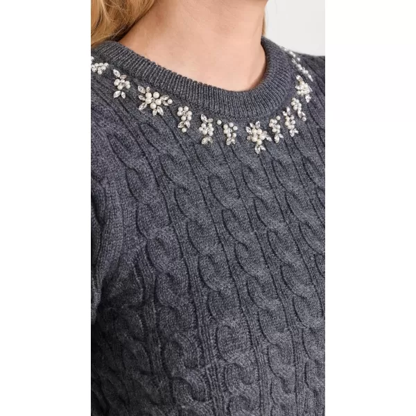 LoveShackFancy Womens Chapelle Crop SweaterCharcoal