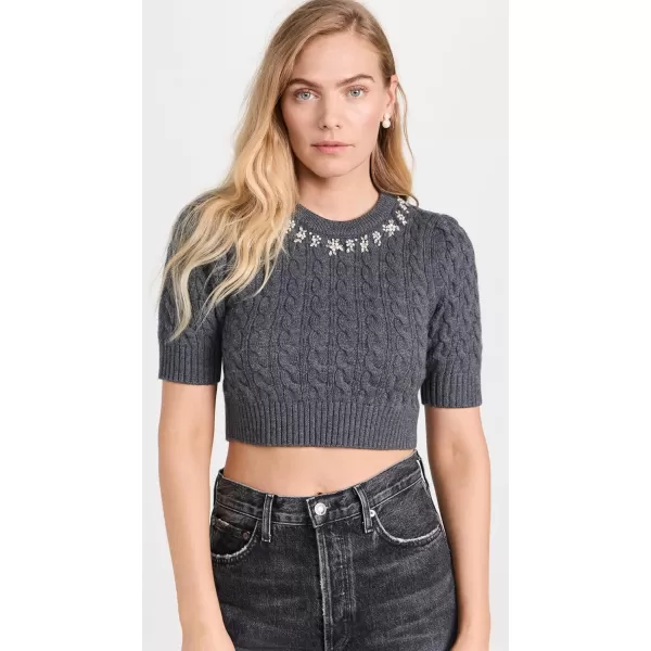 LoveShackFancy Womens Chapelle Crop SweaterCharcoal