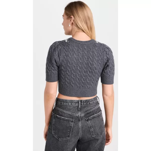 LoveShackFancy Womens Chapelle Crop SweaterCharcoal