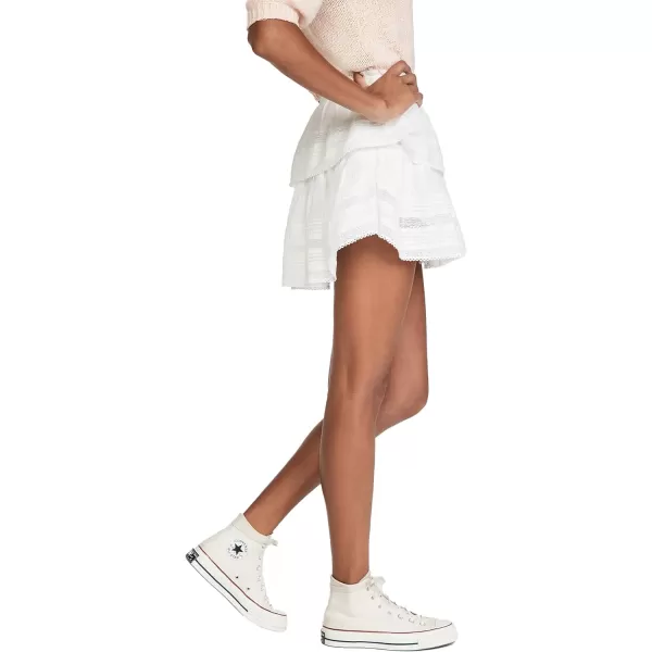 LoveShackFancy Womens Ruffle MiniskirtAntique White