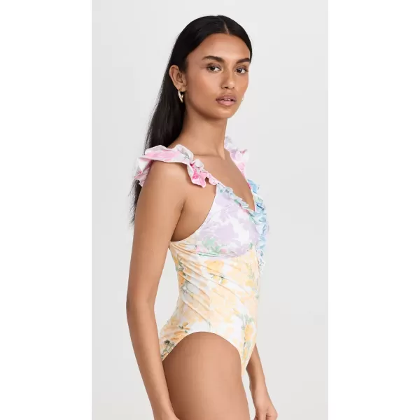 LoveShackFancy Womens Tibbie One Piece SwimsuitRainbow Clouds