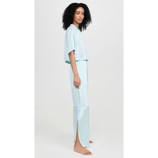 Lunya Womens Washable Silk High Rise Pant SetInfinity Blue