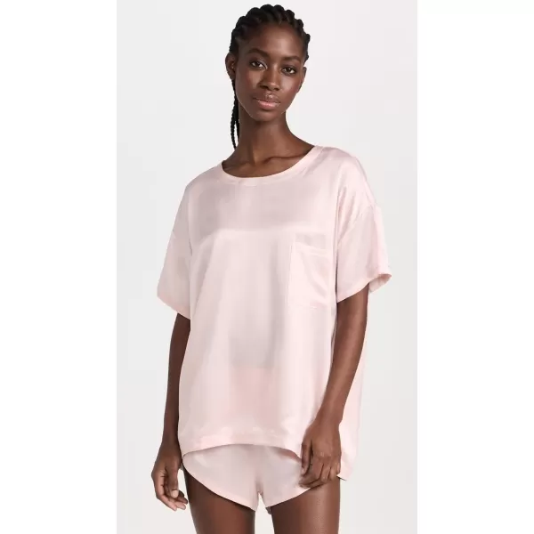 Lunya Womens Washable Silk Tee SetFrosted Rose