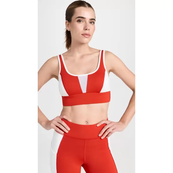 MICHI Womens Velocity Longline BraFire OrangeIvory