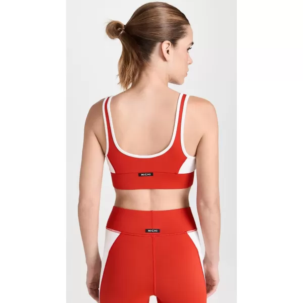 MICHI Womens Velocity Longline BraFire OrangeIvory