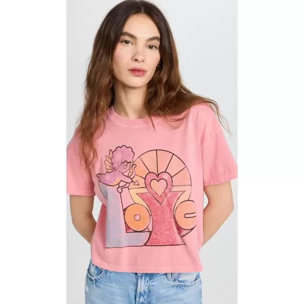 MOTHER Womens The Grab Bag Crop TeeLove Cupid