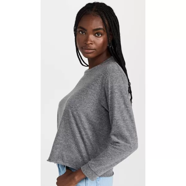 MOTHER Womens The Slouchy Cut Off TeeHeather Grey