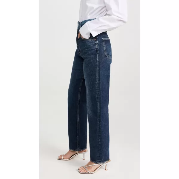 MOUSSY VINTAGE Womens MV Boulder Wide Straight JeansDark Blue