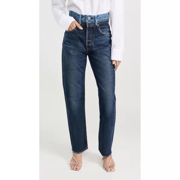 MOUSSY VINTAGE Womens MV Boulder Wide Straight JeansDark Blue